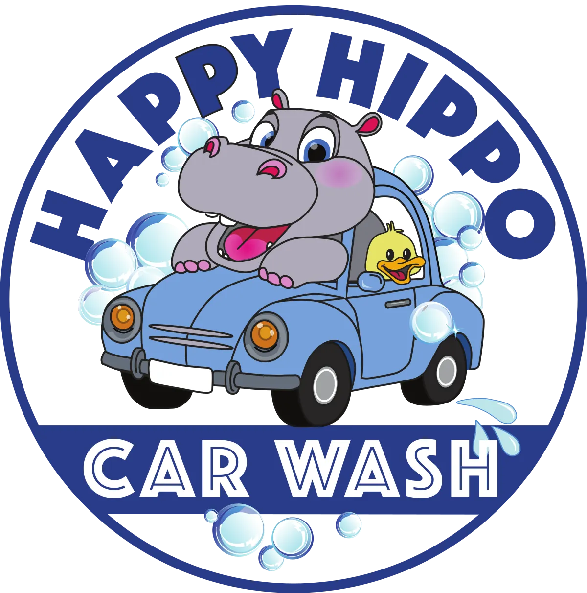 Happy Hippo Car Wash logo